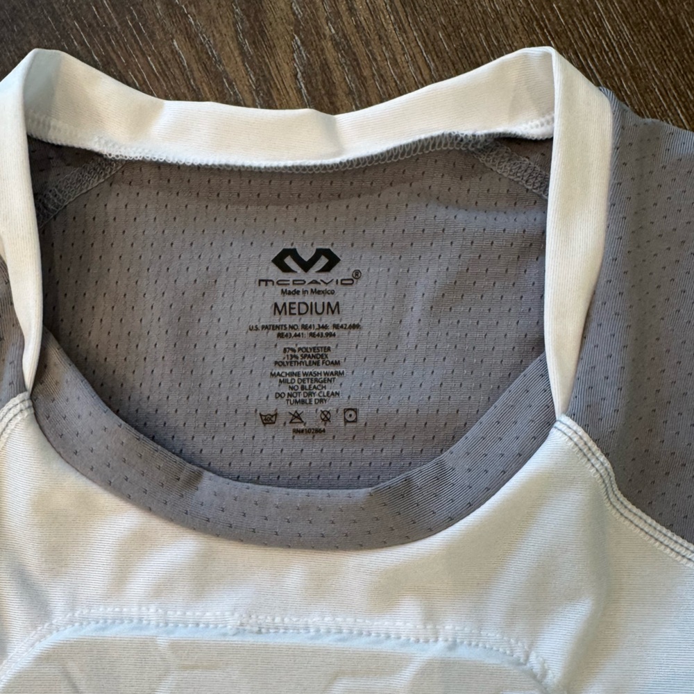 McDavid White and Gray Sleeveless Shirt.  Never worn - Picture 2 of 2